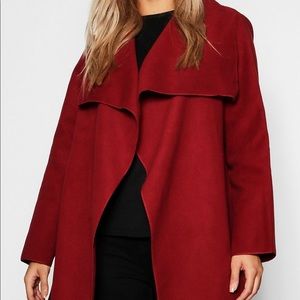 Boohoo wool front wrap coat